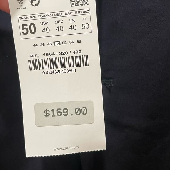 NEW Zara Man Basic Navy Blazer Size 40 - Picture 6 of 12